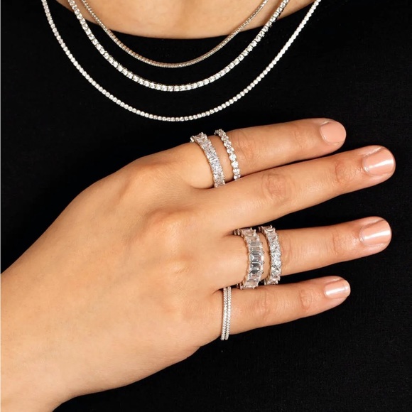 Adina Eden Baguette Eternity Band in CZ/Gold - Picture 6 of 9